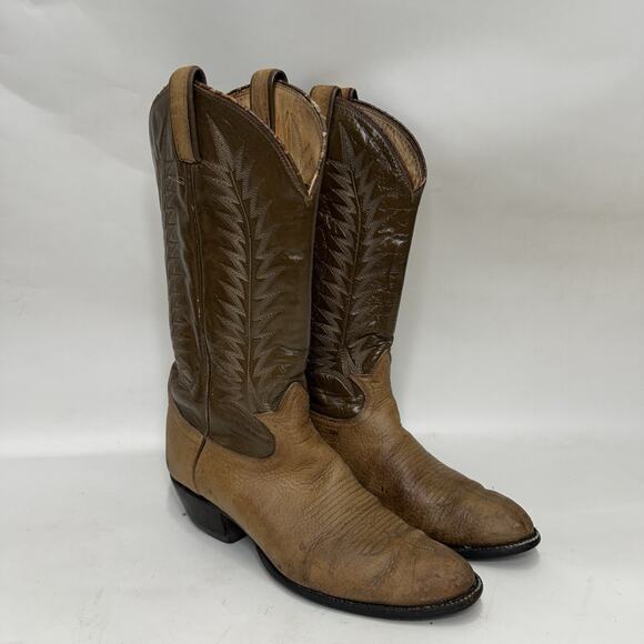 Vintage Tony Lama Two-Tone Cowboy Boots Gold Label main image 8